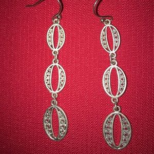 Stella + Dot Silver Drop Earrings